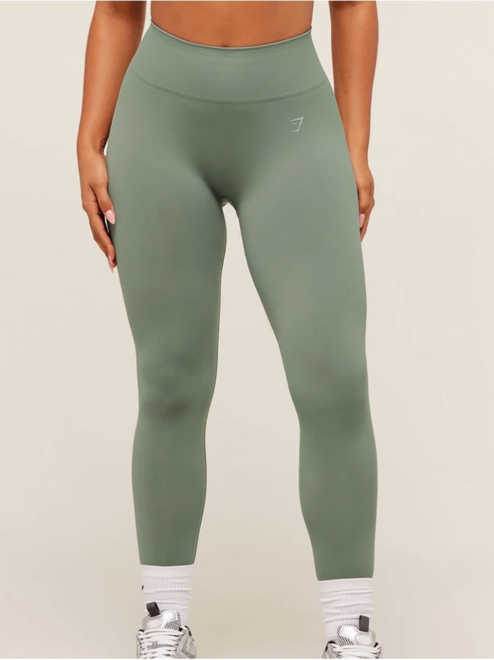 Gymshark High-Waist Seamless Leggings in Olive Green